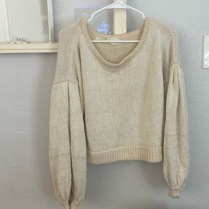 White/cream knitted sweater 
Brand: Jen’s Pirate Booty 
Size: L
